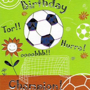 Geburtstagskarte für Champions - Fußball