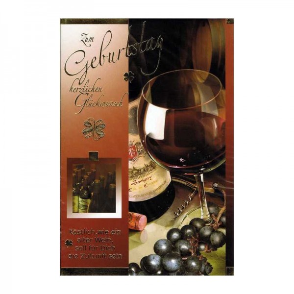 Geburtstagskarte mit Sprüche zum Thema Wein 03 - Köstlich, wie ein alter Wein