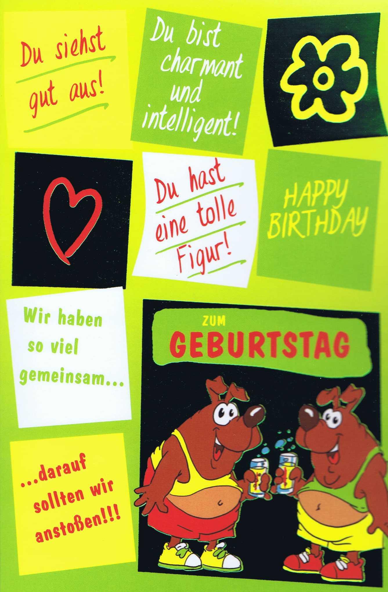 Geburtstagskarte, Humor-Motiv, mit Metall-Effekt