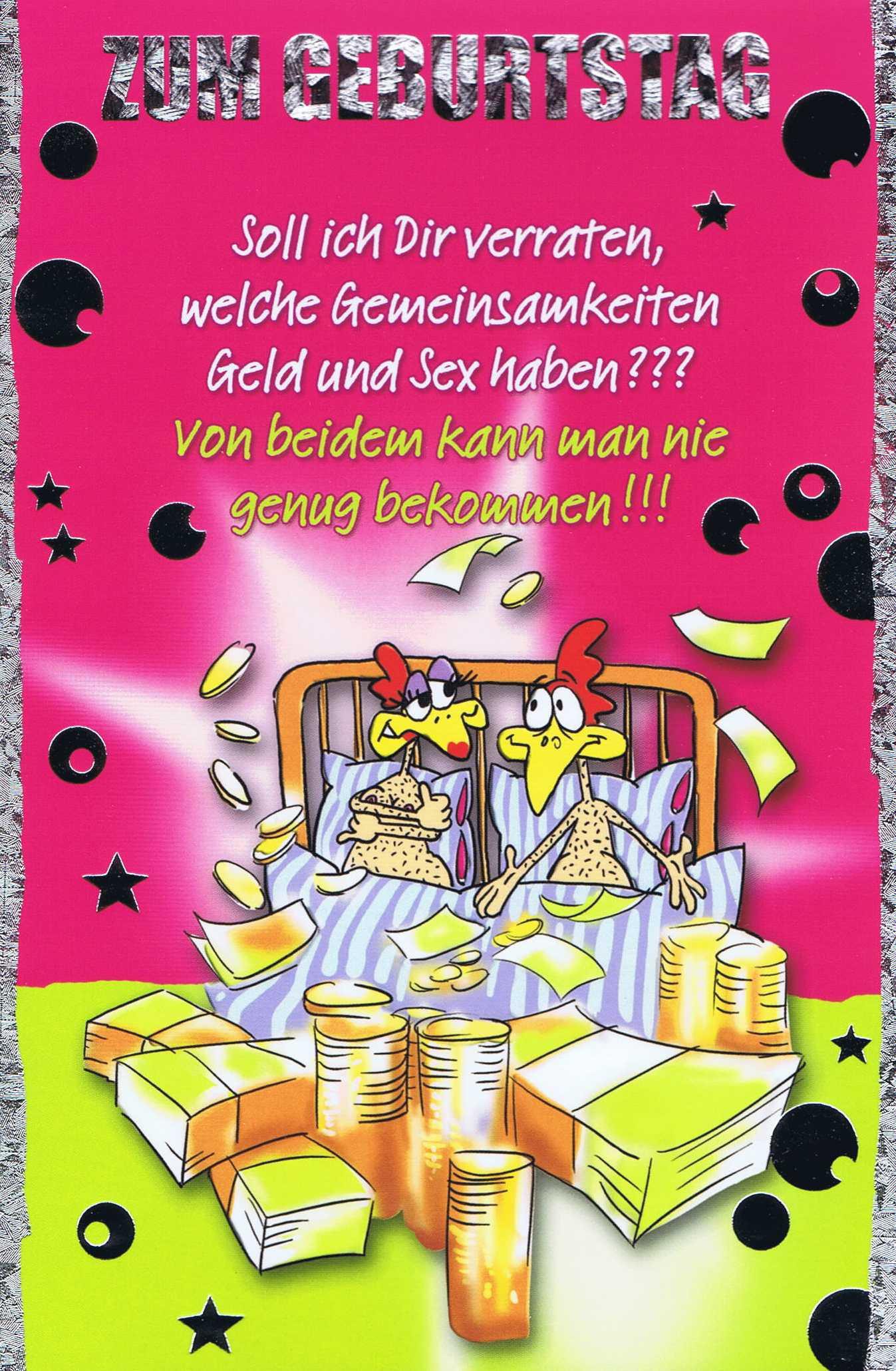 Geburtstagskarte, Humor-Motiv, Klappkarte mit farbigen Umschlag