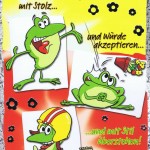 Geburtstagskarte, Humor-Motiv, mit farbigen Umschlag