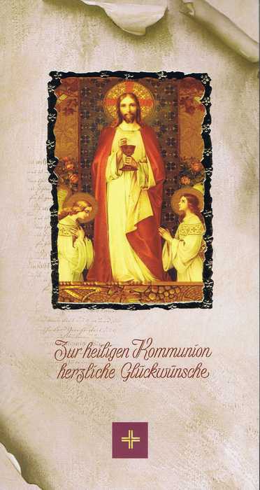 Kommunionkarte mit Kuvert "Zur heiligen Kommunion" Motiv 1