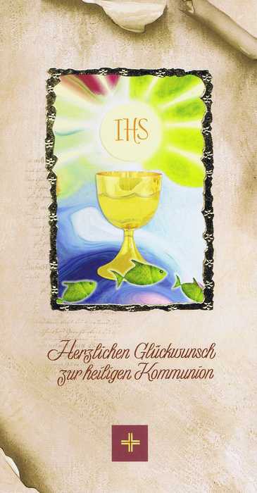 Kommunionkarte mit Kuvert "Zur heiligen Kommunion" Motiv 6