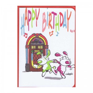Kleine Karte Happy Birthday "Musikbox"