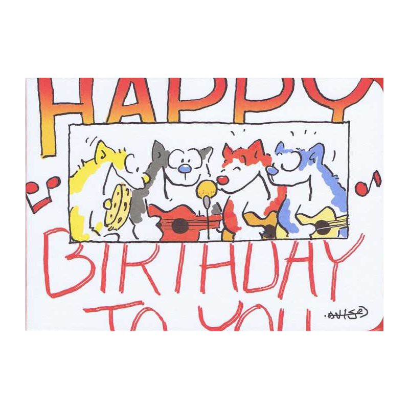 Kleine Geburtstagskarte Musiker "Happy Birthday"