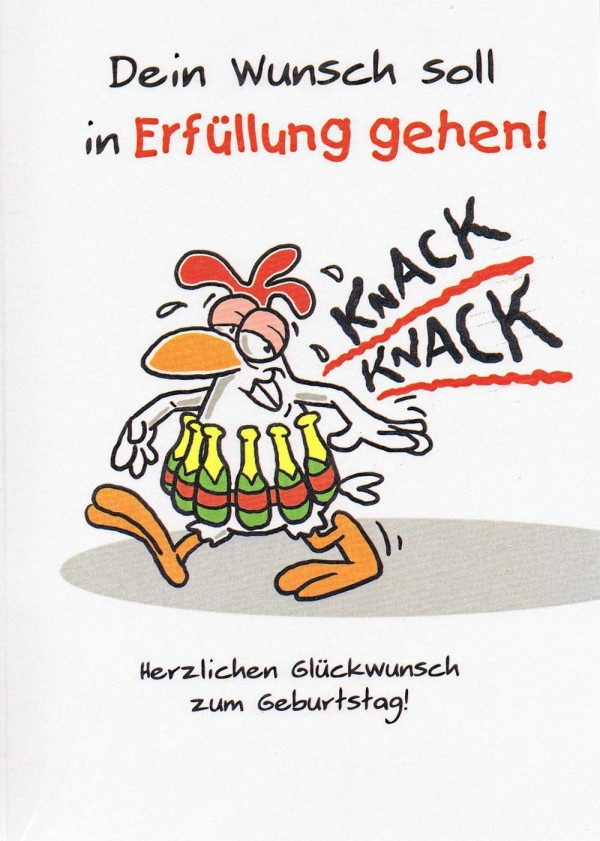 Geburtstagskarte mit Humor "Chicken" Knackarsch und Sixpack