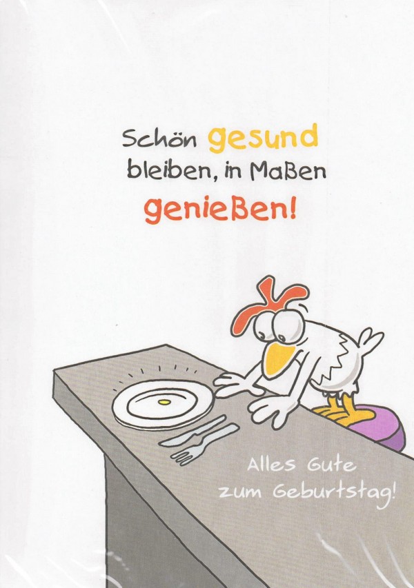Geburtstagskarte mit Humor "Chicken" Ein Korn bitte!