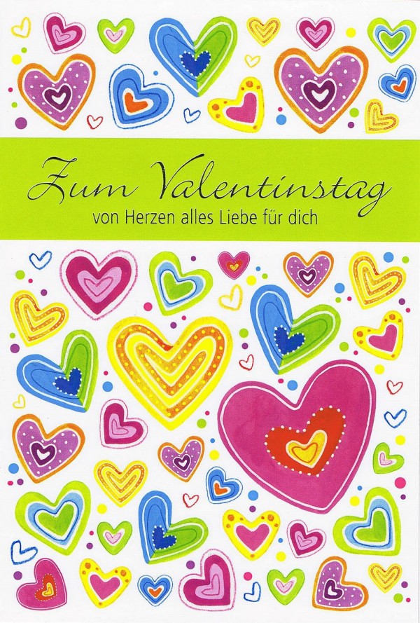 Karte zum Valentinstag von Herzen alles Liebe für dich