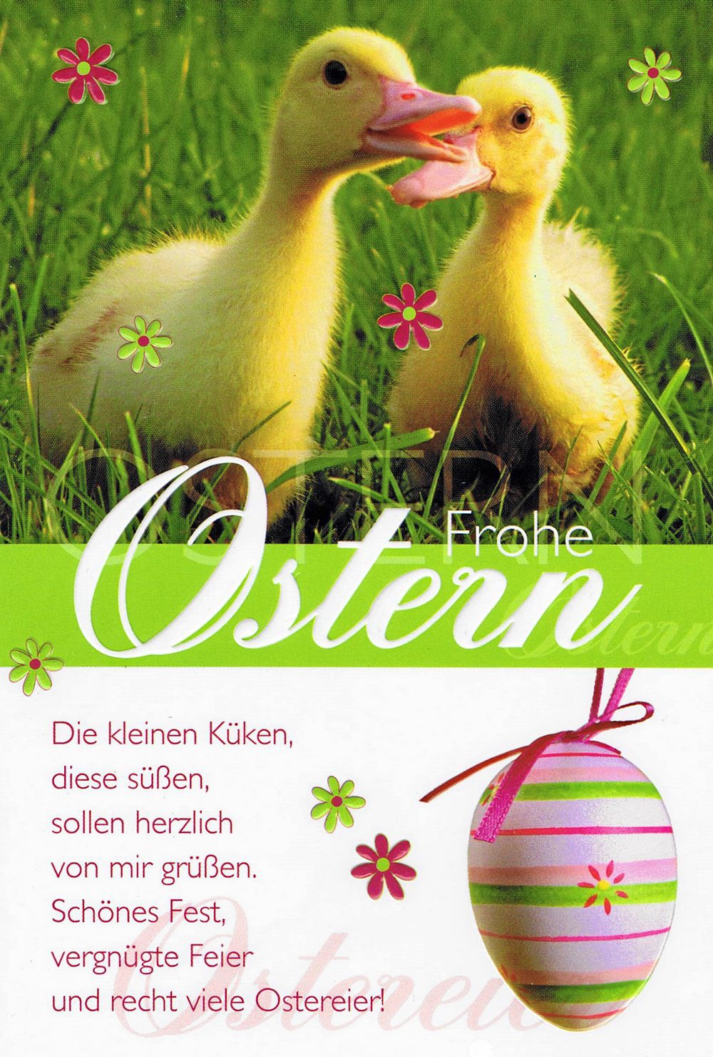 Osterkarte Reliefpr\u00e4gung, farbiger Umschlag, netter Text \u2013 Kartenwichtel.de