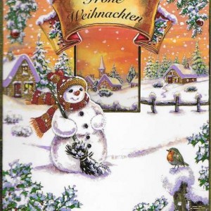 Weihnachtskarte Motiv: Schneemann - Frohe Weihnachten