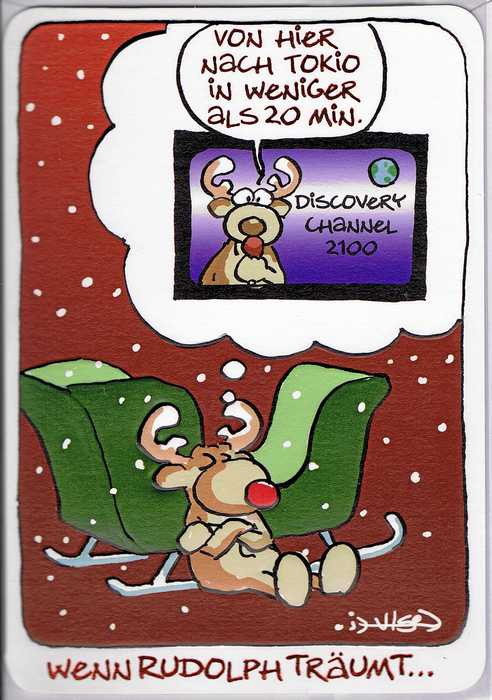 Weihnachtskarte: Wenn Rudolph träumt...