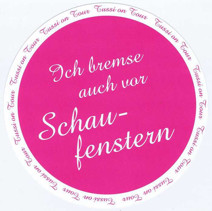 Tussi on Tour Sticker rund “Schaufenster” –