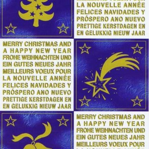 Weihnachtskarte 61 mit Grüße in mehreren Sprachen