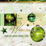Weihnachtskarte Motiv: Weihnachtskugeln grün