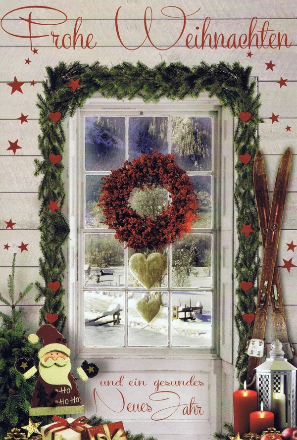 Weihnachtskarte "Schöne Aussicht" Fenstermotiv 3