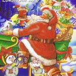 Weihnachtskarte mit Glimmer 223681 Weihnachtsmannmotiv