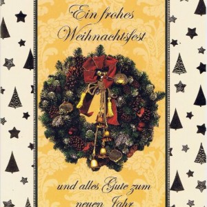 Weihnachtskarte mit weihnachtlichen Motiv im farbigen Rahmen (22sk3539)