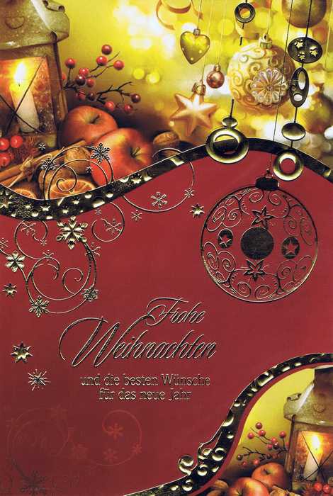 Weihnachtskarte mit Goldfolie und klassischem Weihnachtsmotiv 4