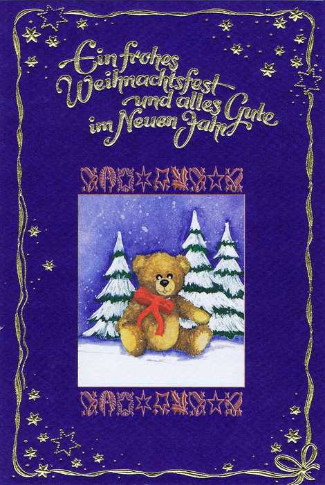 Weihnachtskarte Teddy - Ein frohes Weihnachtsfest