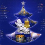Weihnachtskarte blau Weihnachtsmotiv - Frohes Weihnachtsfest