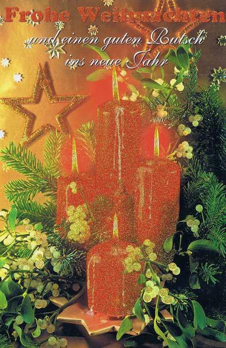Weihnachtskarte mit Glimmer - Weihnachtskerzen