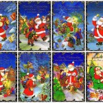 Weihnachtskarten-Set mit 8 Klappkarten Motiv Lustiger Weihnachtsmann