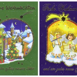 4 Weihnachtskarten mit schönen Weihnachtsmotiven