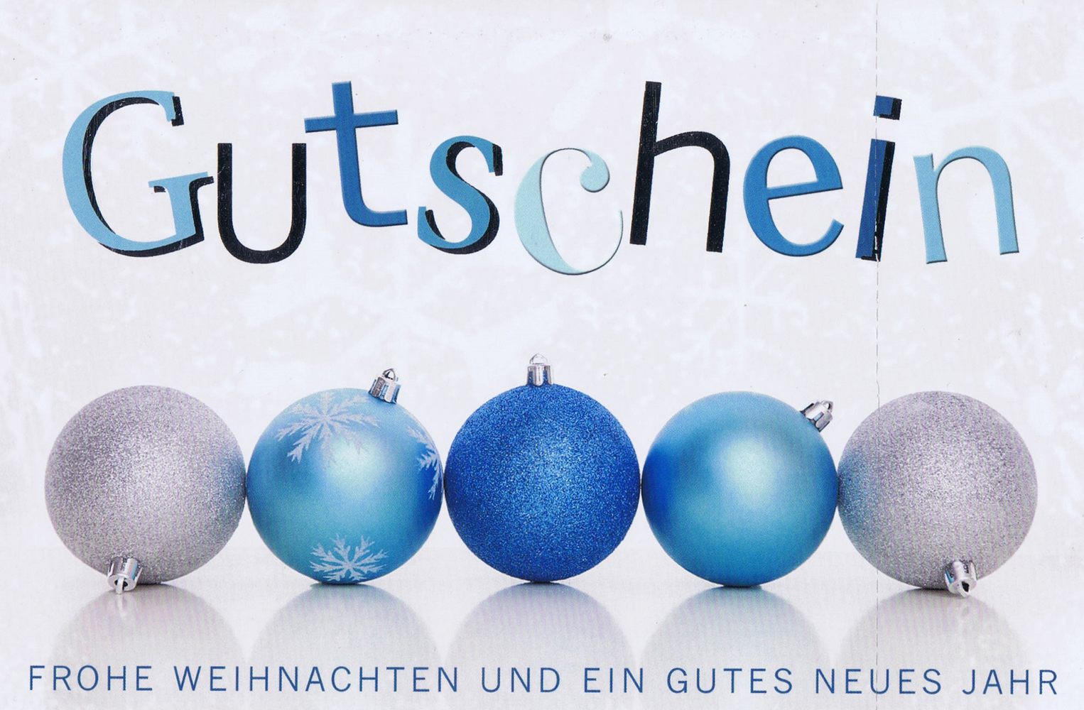 Weihnachtskarte - Gutschein blau/silber