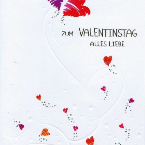 Hochwertige Karte zum Valentinstag in Gold- und Reliefprägung
