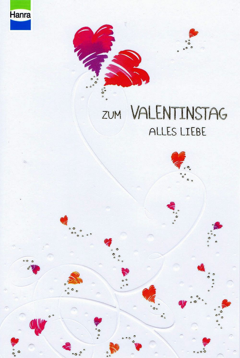 Hochwertige Karte zum Valentinstag in Gold- und Reliefprägung
