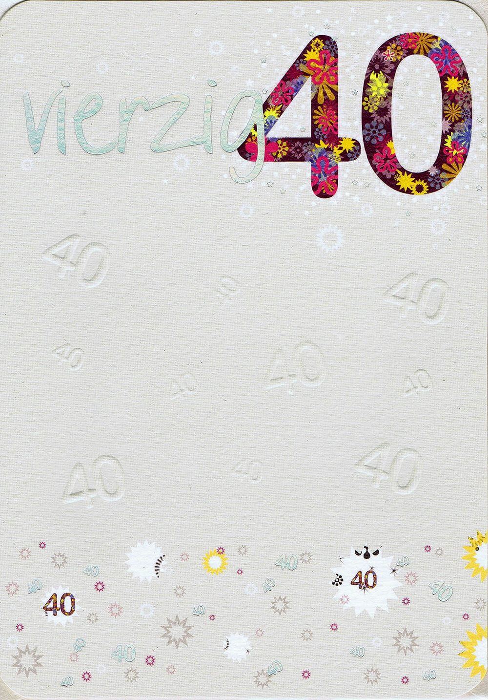 Geburtstagskarte zum 40.