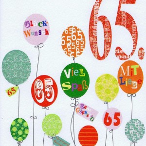 Geburtstagskarte Gratulation zum 65.