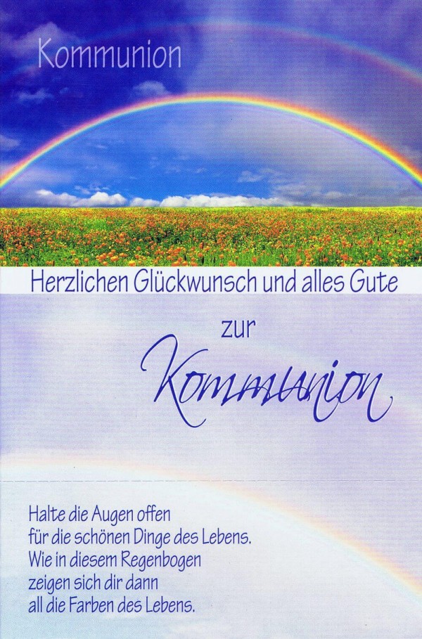 Glückwunschkarte zur Kommunion XKO109 Regenbogen