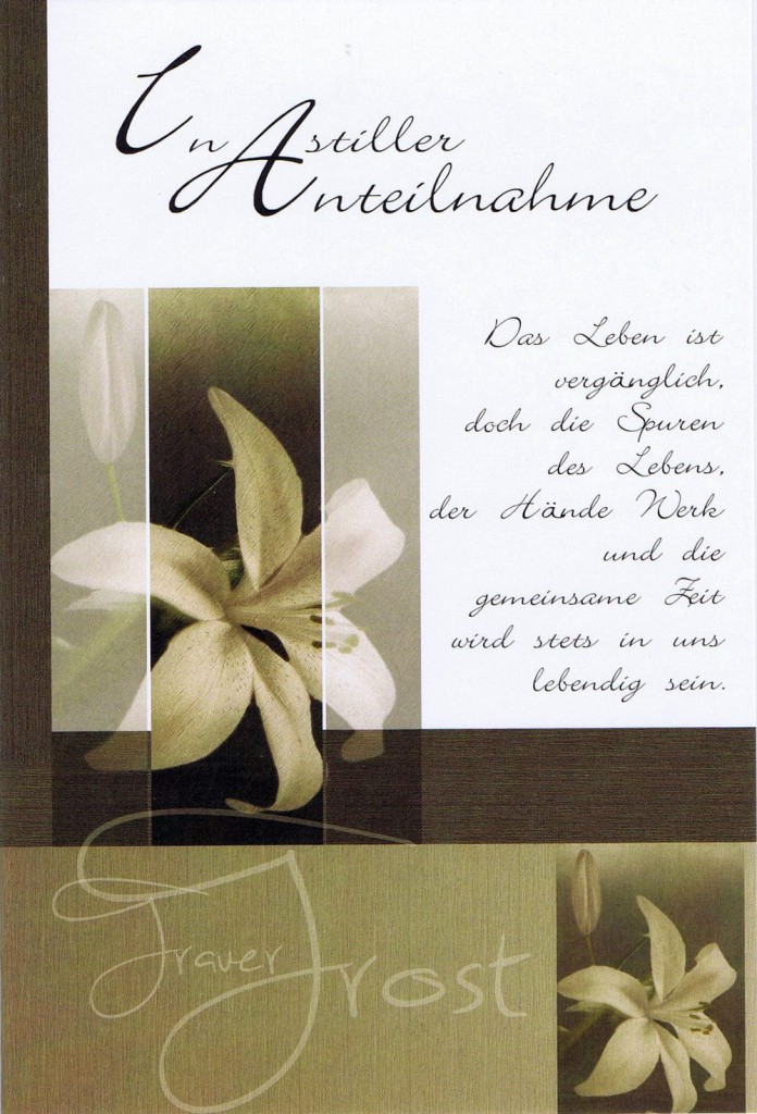 Beileidskarte mit Kondolenzspruch – Kartenwichtel.de