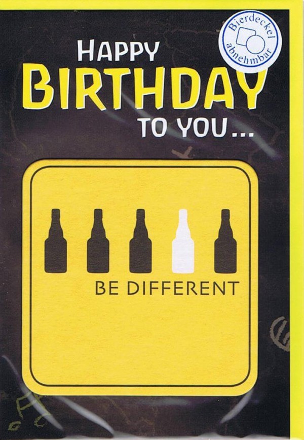 Geburtstagskarte für Männer mit Bierdeckel abnehmbar