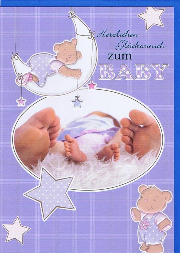 Glückwunschkarte zur Baby blau