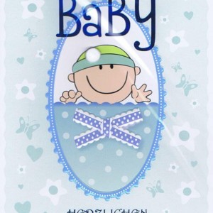 Glückwunschkarte zum Baby blau für Jungen
