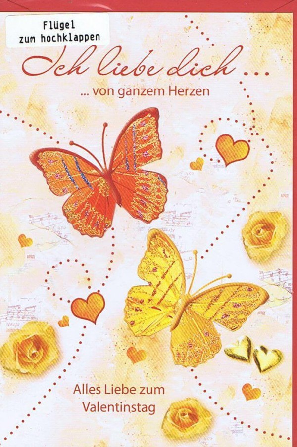 Karte zum Valentinstag - Schmetterlinge